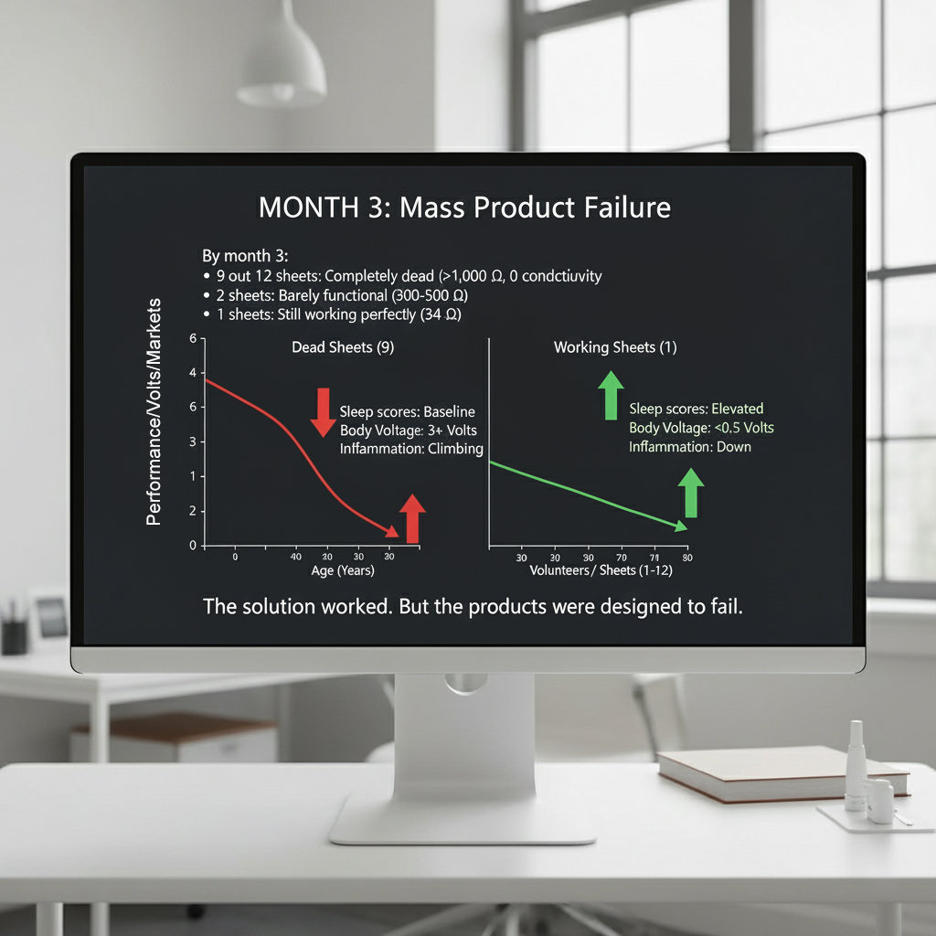 Chart showing sheet conductivity decline over time