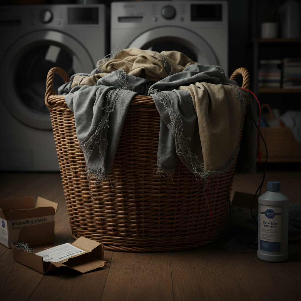 Failed grounding sheets in laundry basket