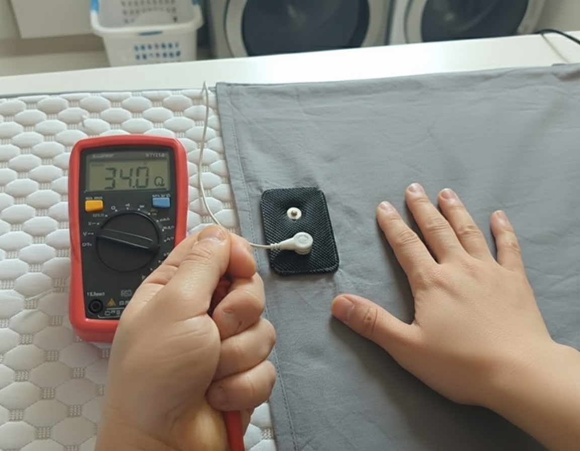 Multimeter testing showing 34 ohms after 12 months