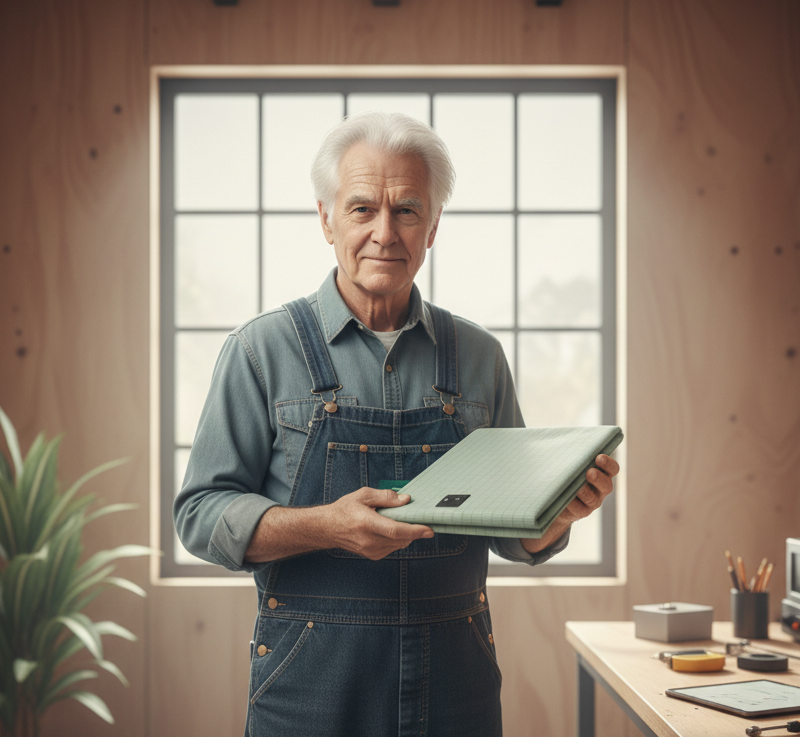 Tom Davidson in his workshop